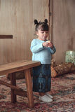 baju raya kurung baby blue with jacquard skirt