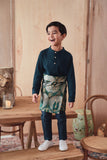 baju melayu budak lelaki sepasang sampin corak hijau