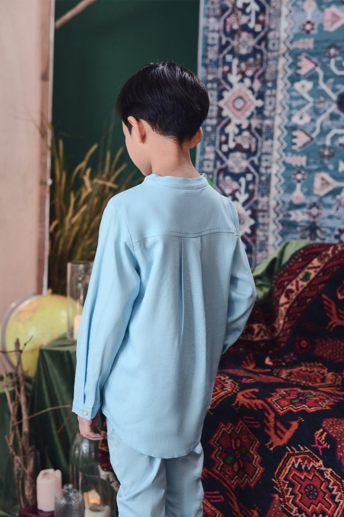 The Legend Baju Melayu Top - Light Blue