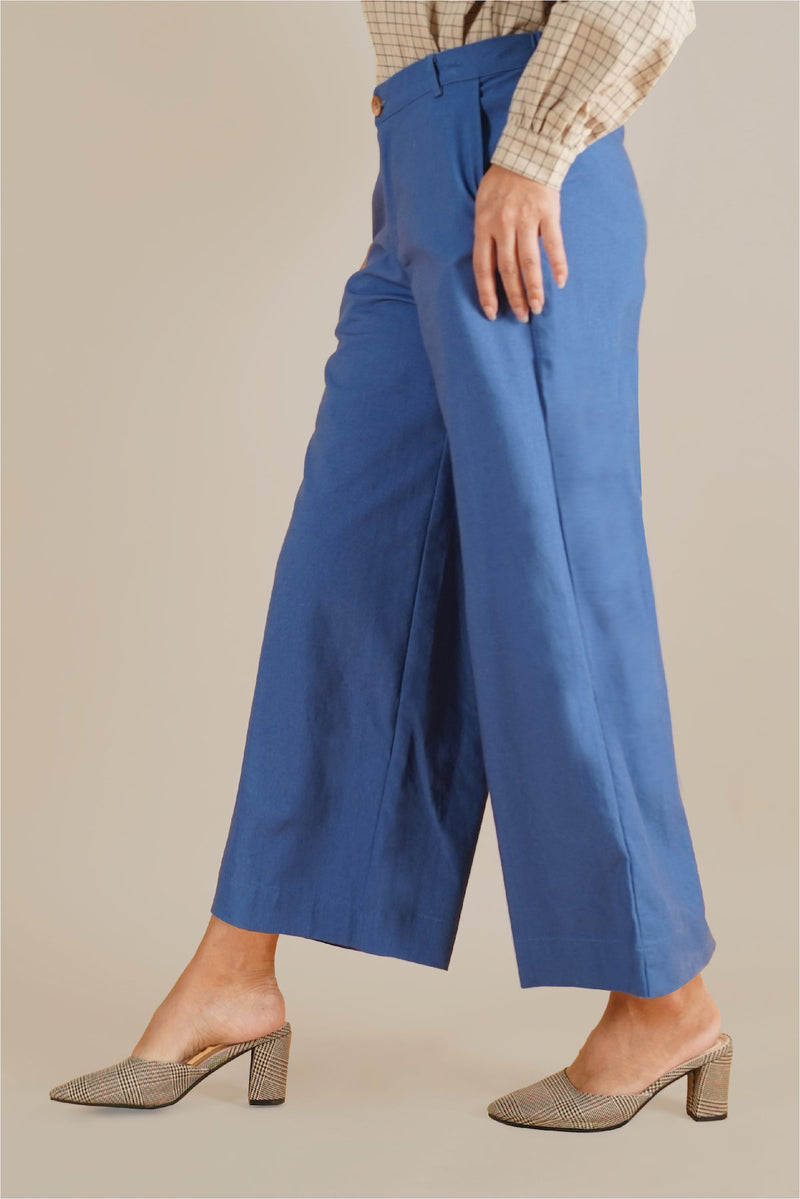 The Everyday Women Palazzo - Steel Blue
