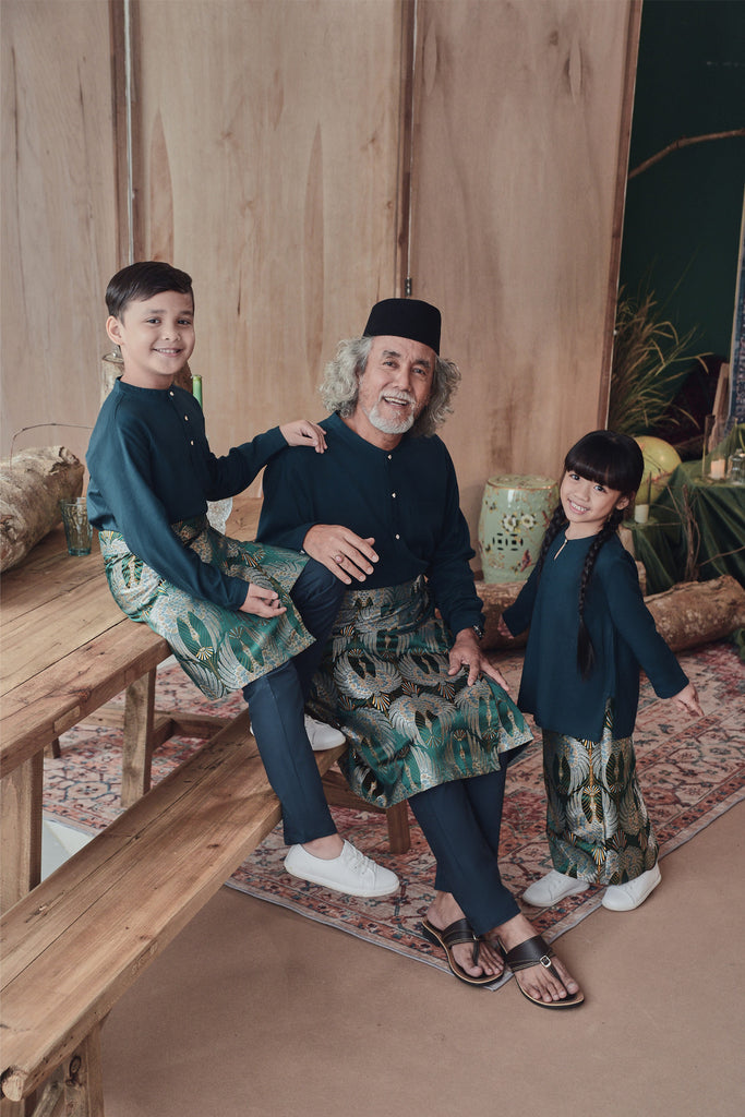 baju raya sedondon emerald green with sampin