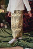 baju raya budak perempuan kain jacquard emas