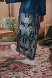 kain budak perempuan jacquard teal