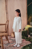 kurung cotton budak polka dot