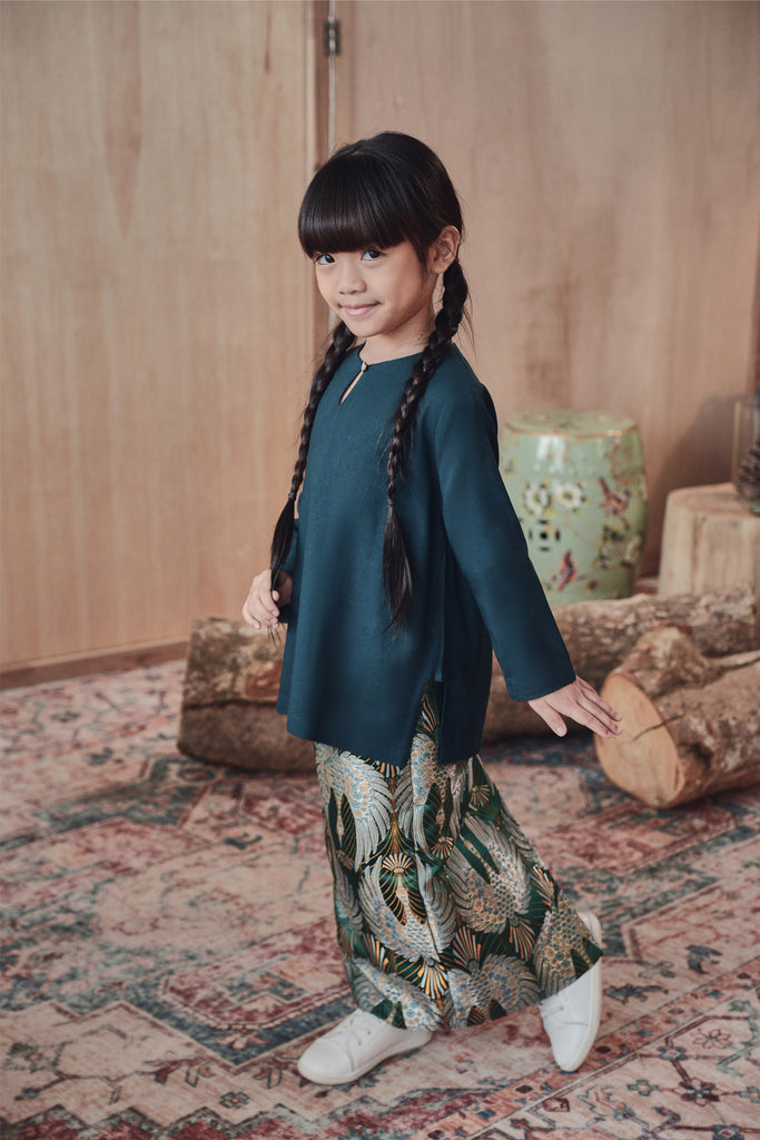 jacquard skirt printed emerald green
