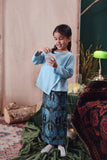 baju blouse budak perempuan biru muda