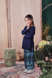 baju kurung budak biru gelap