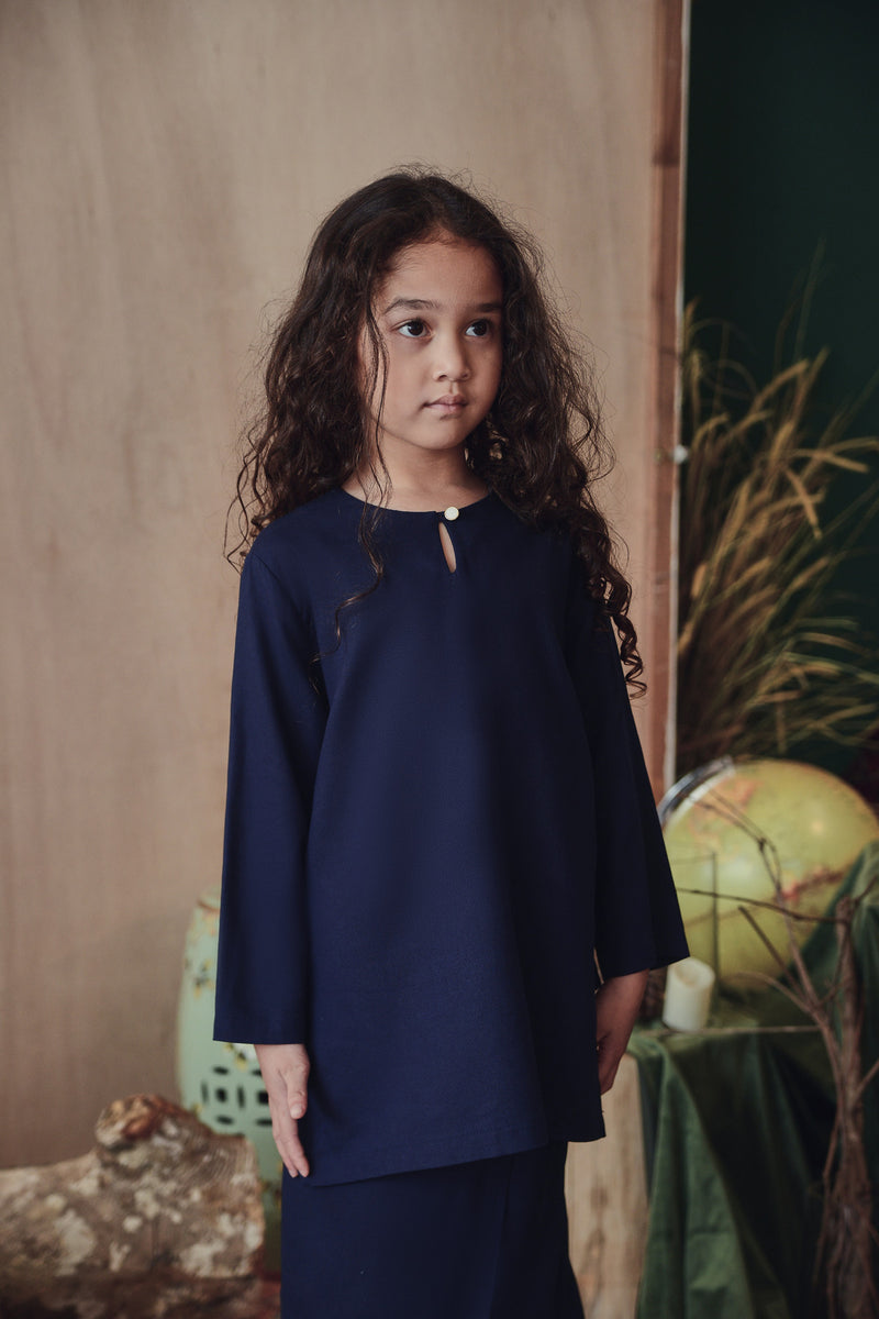 baju kurung budak perempuan navy blue