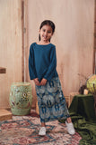 baju raya budak perempuan teal