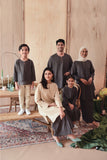 baju raya lengkap untuk keluarga grey