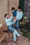 baju raya sedondon biru dan sampin