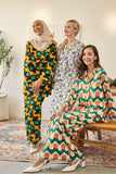 set baju raya wanita cotton printed