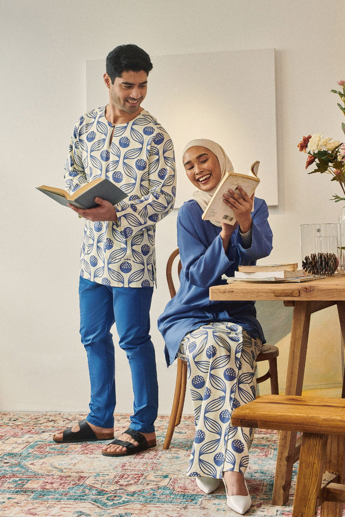 Rasa Sayang Women Scallop Kebarung - Steel Blue