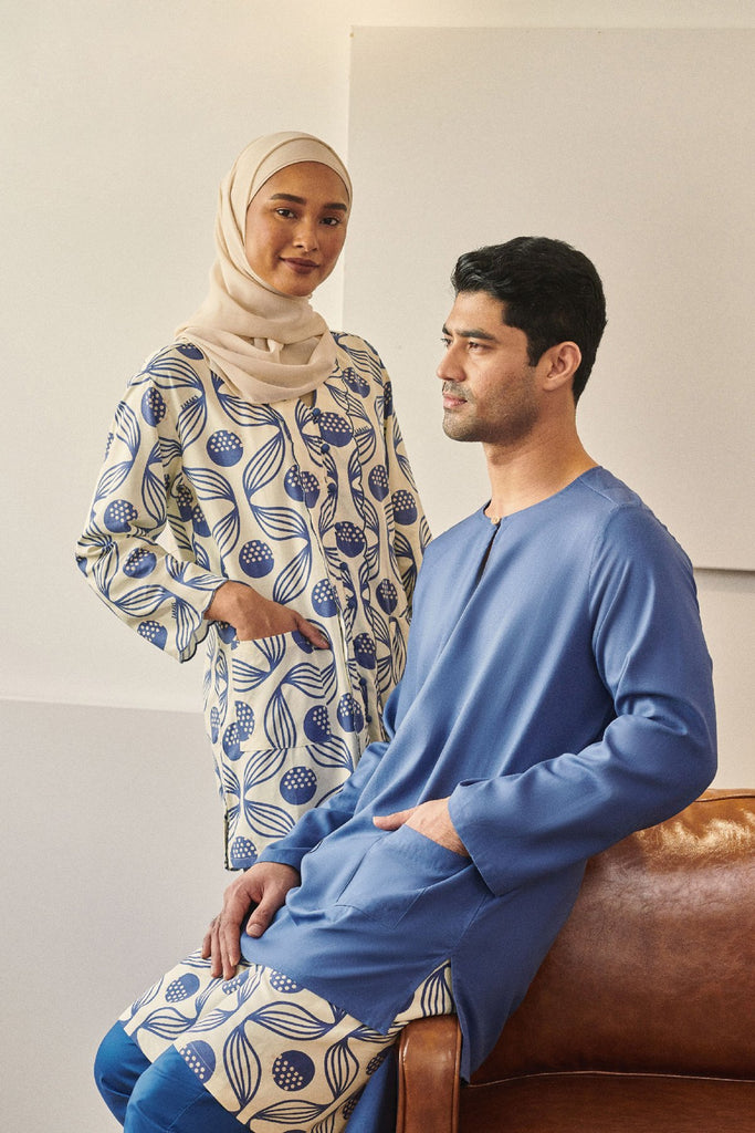 Rasa Sayang Men Kurta - Steel Blue