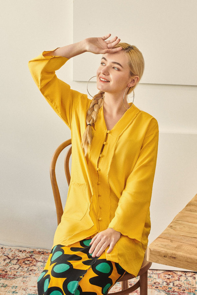 Rasa Sayang Women Scallop Kebarung - Mustard