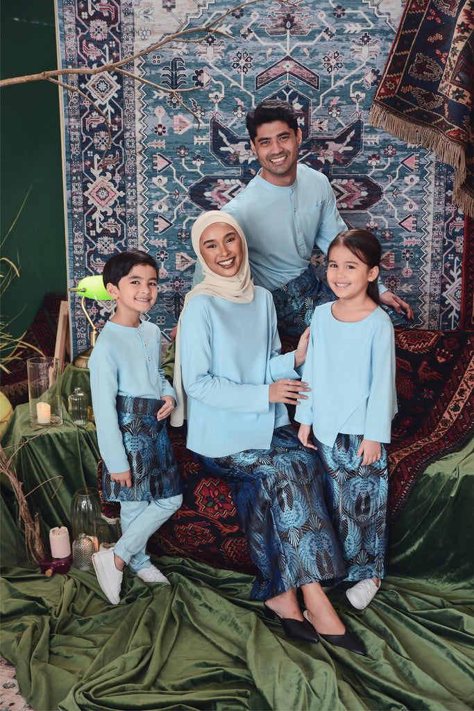 The Legend Baju Melayu Top - Light Blue
