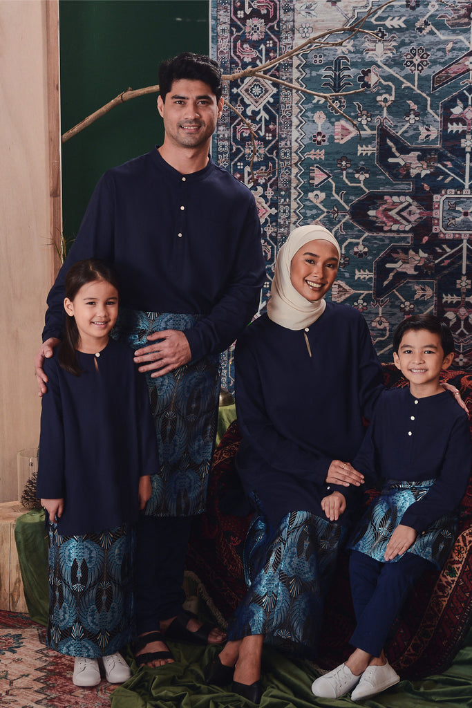 The Legend Baju Melayu Top - Navy Blue