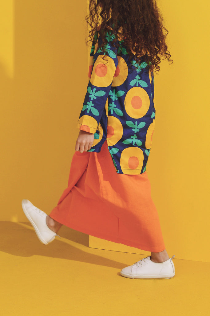 Orange simple skirt