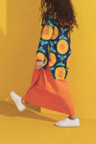 Orange simple skirt