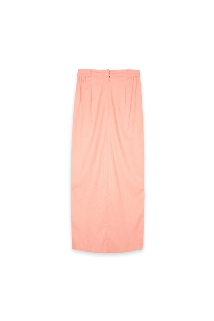 Salmon Belted Women Skirt
