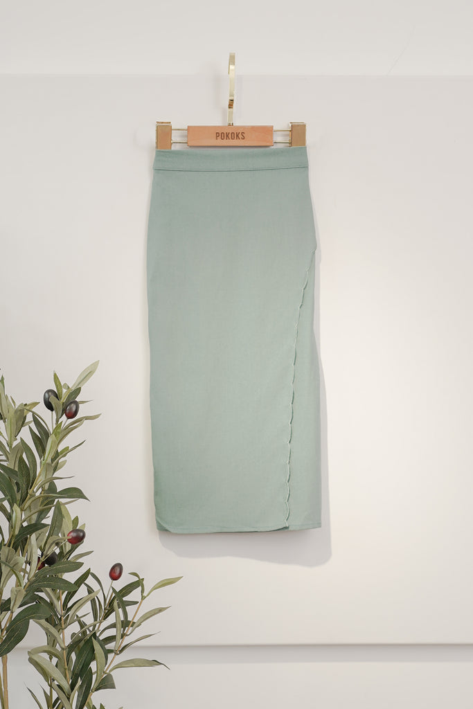 kain sulam cotton hijau