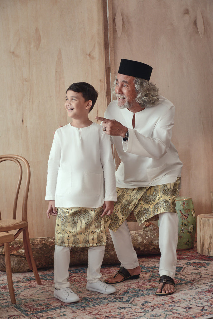 set kurta bapa dan anak putih