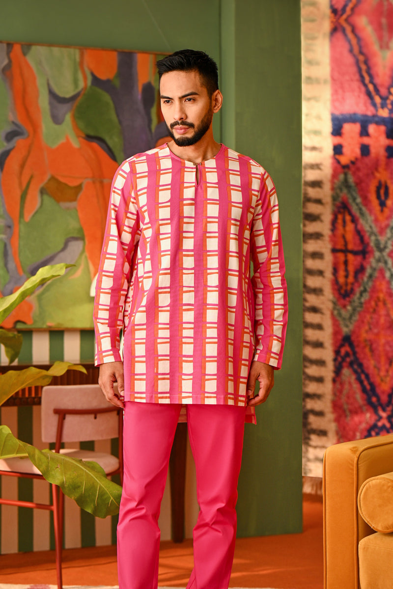 The Rasa Cinta Men Kurta - Crush