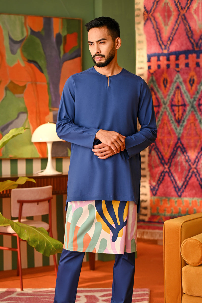 The Rasa Cinta Men Kurta - Steel Blue