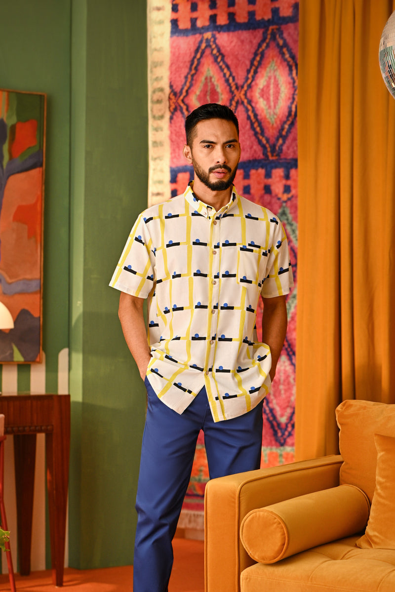The Rasa Cinta Men Batik Shirt - Lemon Garden