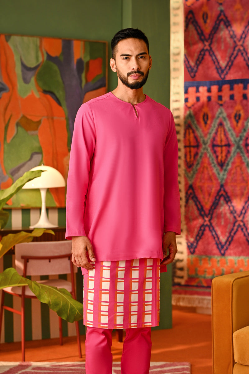 The Rasa Cinta Men Kurta - Fuchsia Pink