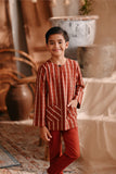 The Bay Kurta - Terracotta Checked