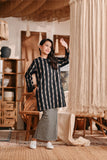 The Bay Summer Kurung Top - Black Stripe