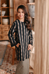 The Bay Summer Kurung Top - Black Stripe