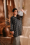 The Bay Summer Kurung Top - Black Stripe