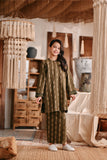 The Bay Summer Kurung Top - Olive Stripe