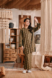 The Bay Summer Kurung Top - Olive Stripe