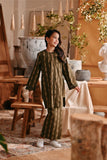 The Bay Summer Kurung Top - Olive Stripe