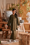 The Bay Summer Kurung Top - Olive Stripe