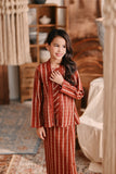 The Bay Broderie Kebaya - Terracotta Checked