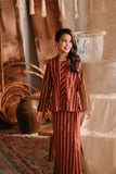 The Bay Broderie Kebaya - Terracotta Checked