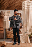 The Bay Men Kurta - Black Checked