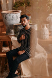 The Bay Men Kurta - Black Checked