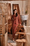 The Bay Women Broderie Kebaya Top - Terracotta Checked