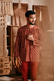 The Bay Men Kurta - Terracotta Checked