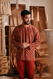 The Bay Men Kurta - Terracotta Checked