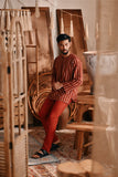 The Bay Men Kurta - Terracotta Checked