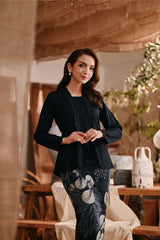 The Bay Women Broderie Kebaya Top - Black