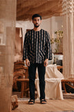 The Bay Men Kurta - Black Stripe