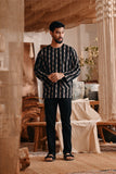 The Bay Men Kurta - Black Stripe