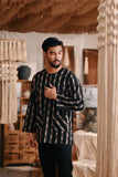 The Bay Men Kurta - Black Stripe